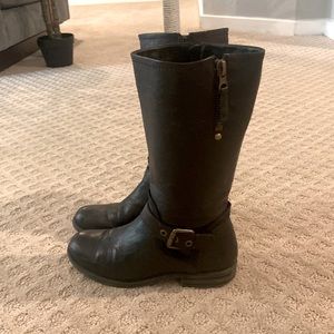 Womens boots black calf height